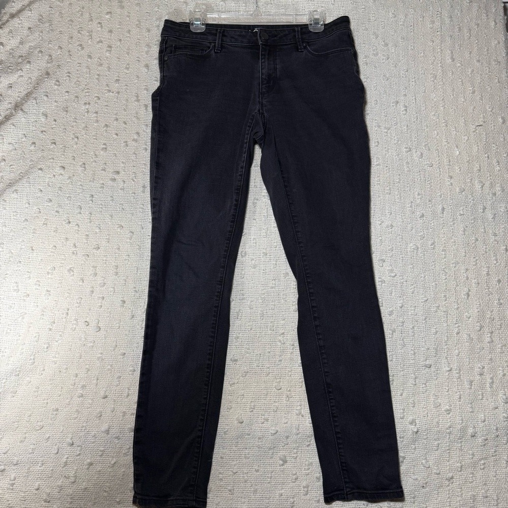 Ann Taylor LOFT Womens Skinny Jeans Faded Black Mid Rise‎ Denim Pants Size 10/30